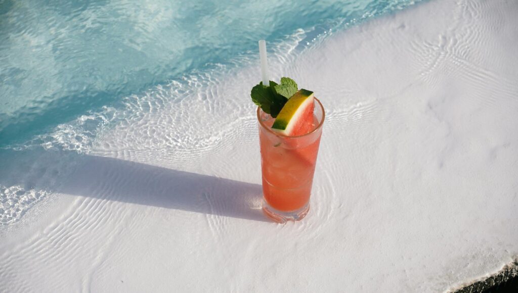 Refreshing watermelon mojito with mint